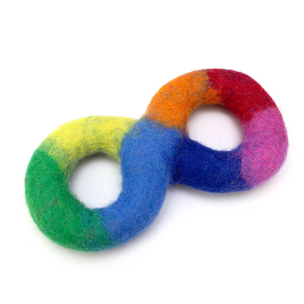 Hiro + Wolf - Rainbow Felted Dog Tug Toy